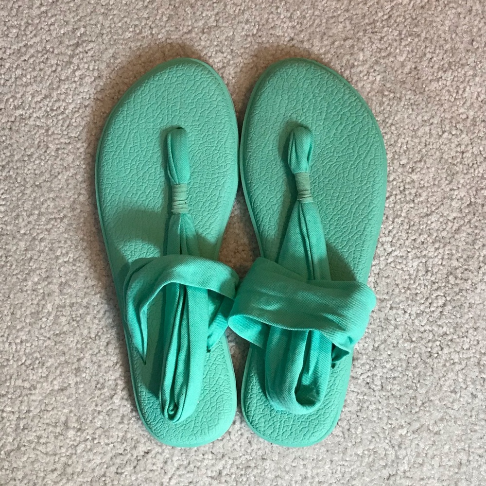 Sanuk Teal Yoga Mat Sling Sandals